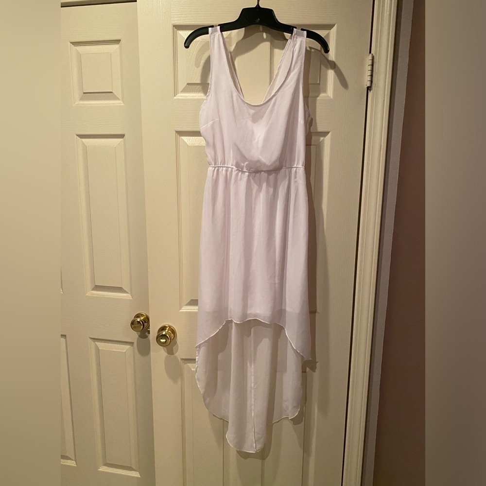 Sheer white Hi-Lo summer dress